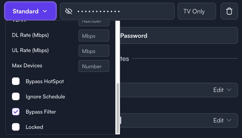 Password-Based Exceptions
