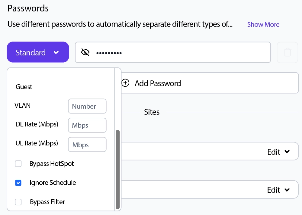 Password-Based Exceptions