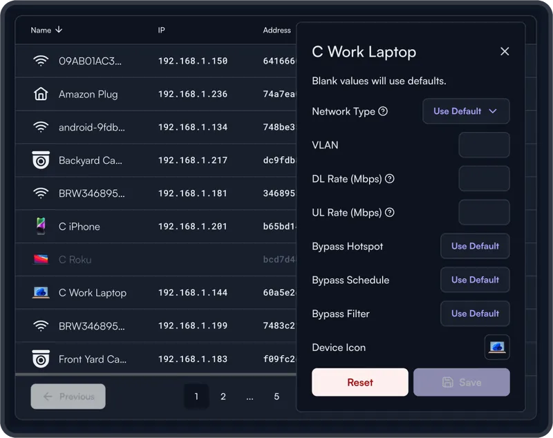 Device Specific Exceptions