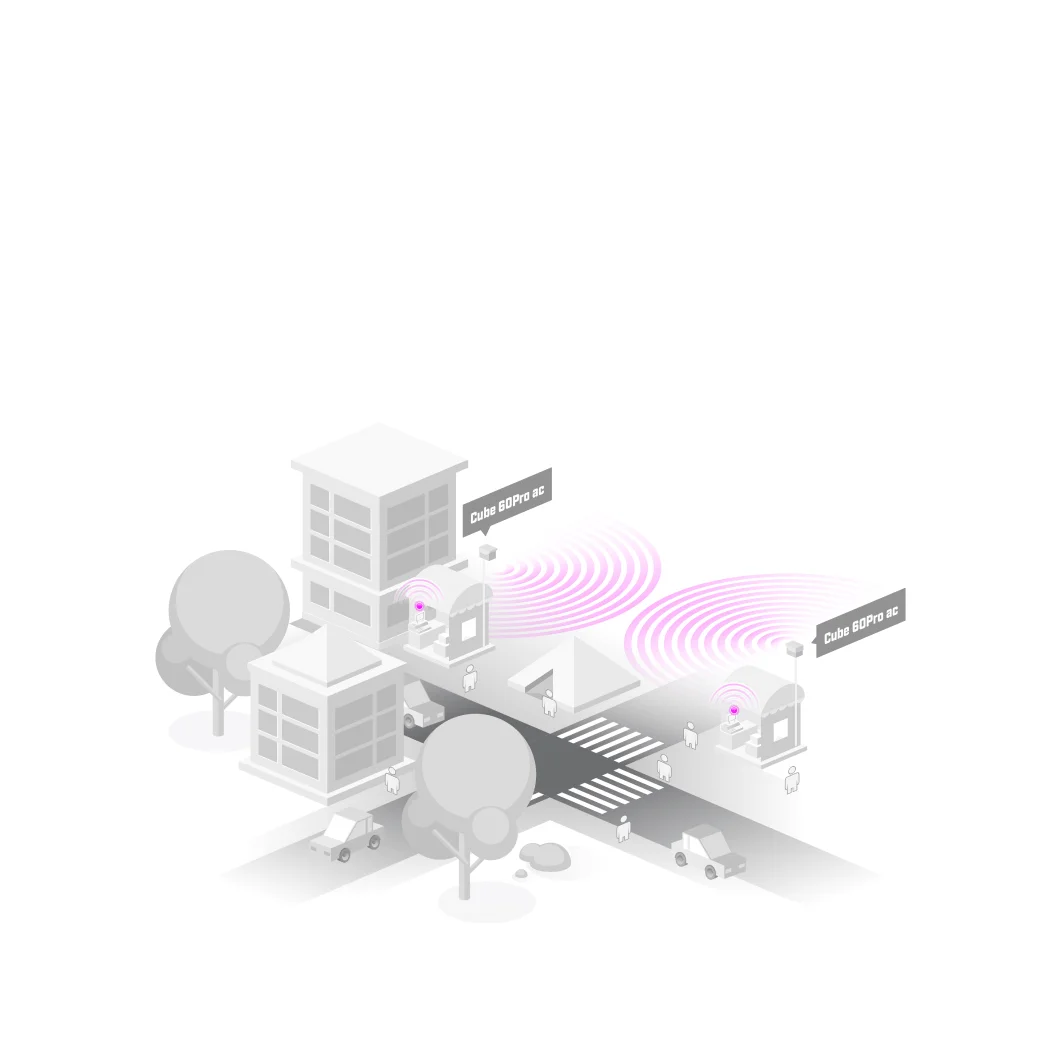Illustration of connected buildings